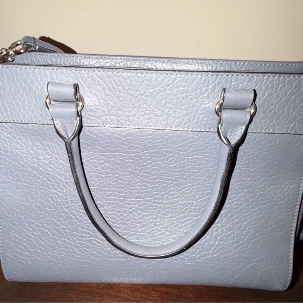 Kate Spade Charcoal Gray Romy Perri Lane Leather Perforated Satchel Crossbody - Picture 6 of 13